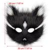 Plush Feline Foxes Half Face Mask With Sparkling Rhinestones Perfect For Costume Balls Lightweight Fabric