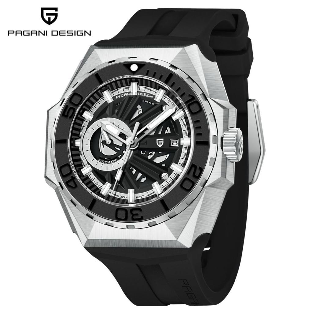 PAGANI DESIGN New Skeleton Men's Mechanical Watch MIYOTA 8217 Movement Luxury Automatic Watch Men's 100M Waterproof Reloj Hombre