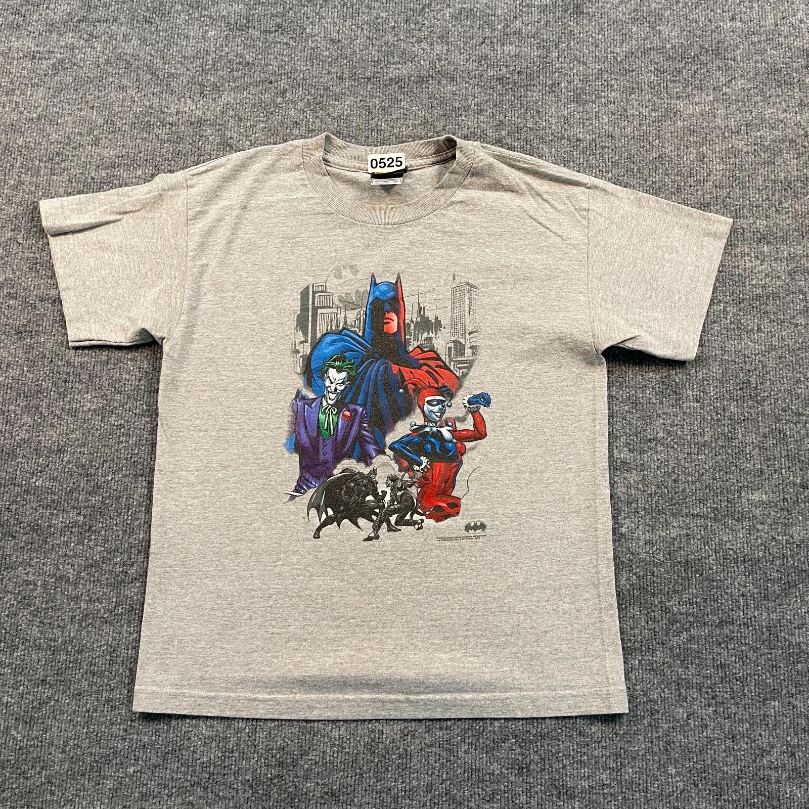 

Vintage 2003 DC-Comcs Batman Joker Harley-Quinn Shirt Youth Large 18x23 Gray 2XL