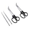 Long Handle Toenail Scissors Stainless Steel Bandage Scissors with Nail Lifters for Salon Home Use