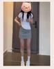 2026 Women's High Waist Gray Bodycon Sports Skirt - Spring/Summer A-line Slimming Casual