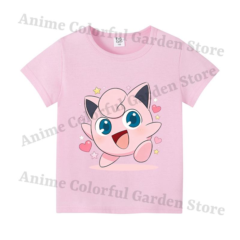 Anime Pokemons Kawaii Tshirts for Children Pikachu Cartoon Cute Shortsleeved Top Boys Girls Summer Fashion Kawaii Tshirt Gift