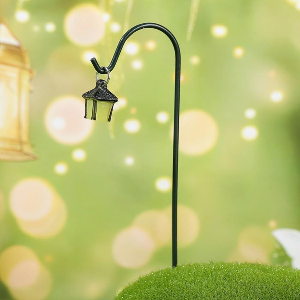 4pcs with Hooks Solar Luminous Lantern Mini Miniature Stake Lantern Courtyard