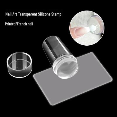 Transparenter Kristall-Silikon-Nagelkunst-Stamper mit Ein-Kopf-Design