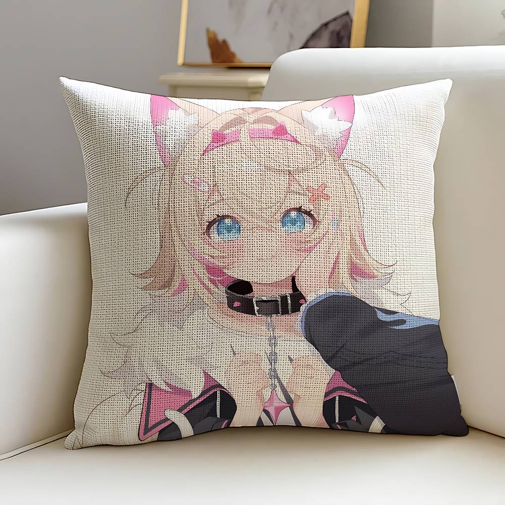 Fuwawa Mococo Hololive Vtuber Pillow Case Pillows For Cover Home Decor Items Living Room Decoration Cushion Covers