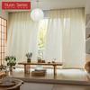 1PC Nuan Series Cream Style Semi Blackout Curtains Japanese Imitation Linen Thick Curtains for Bedroom Living Room Balcony Window for Home Decor