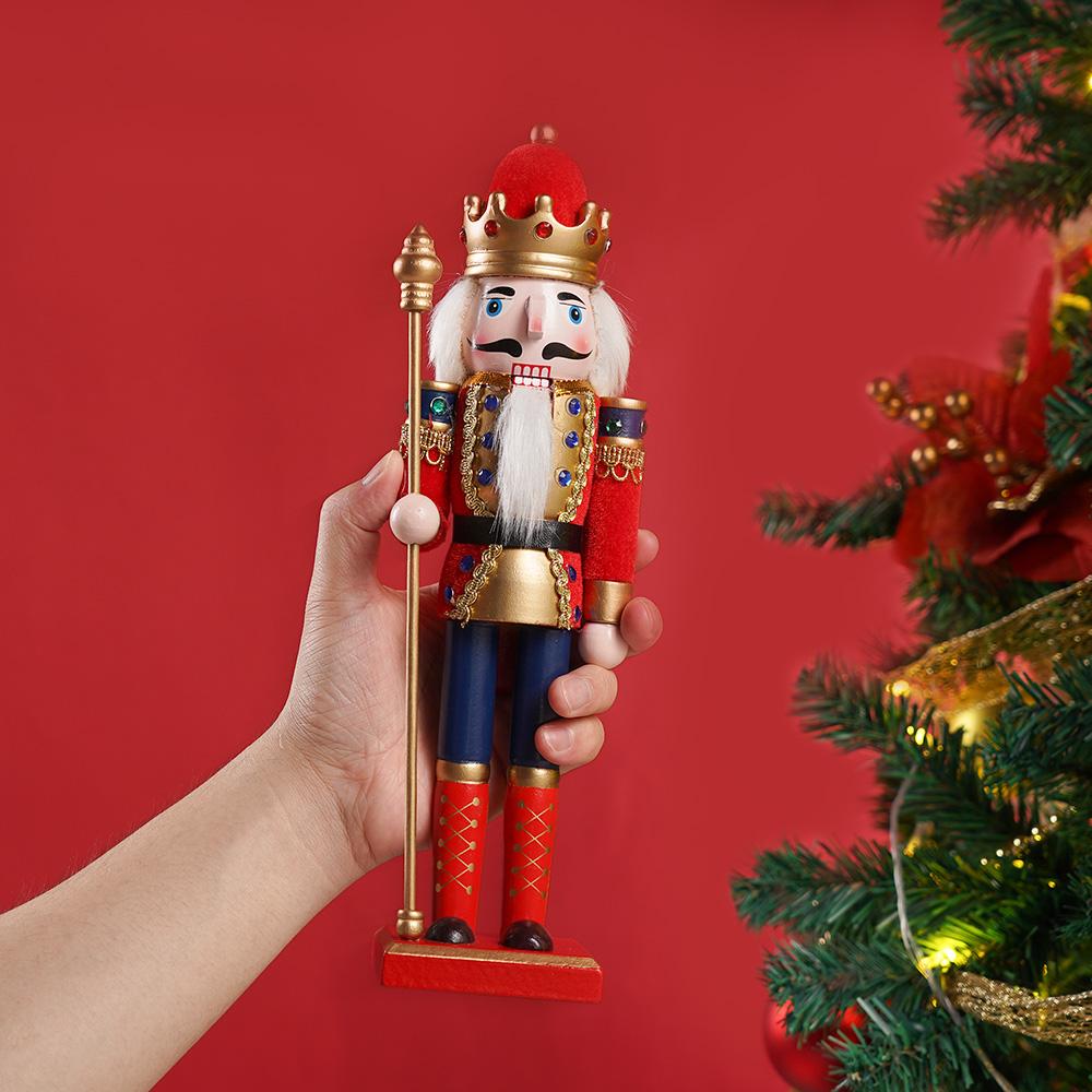 12 Inch King Nutcracker Painted Soldier Christmas Decor  Xmas Holiday Collectible Gifts for Festive Christmas Tree Table Decor