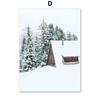 Vinter Snø Skog Fjell Furutre Elg Hjort Veggkunst Lerretsmaleri Plakater og utskrifter Veggbilder til stuedekor