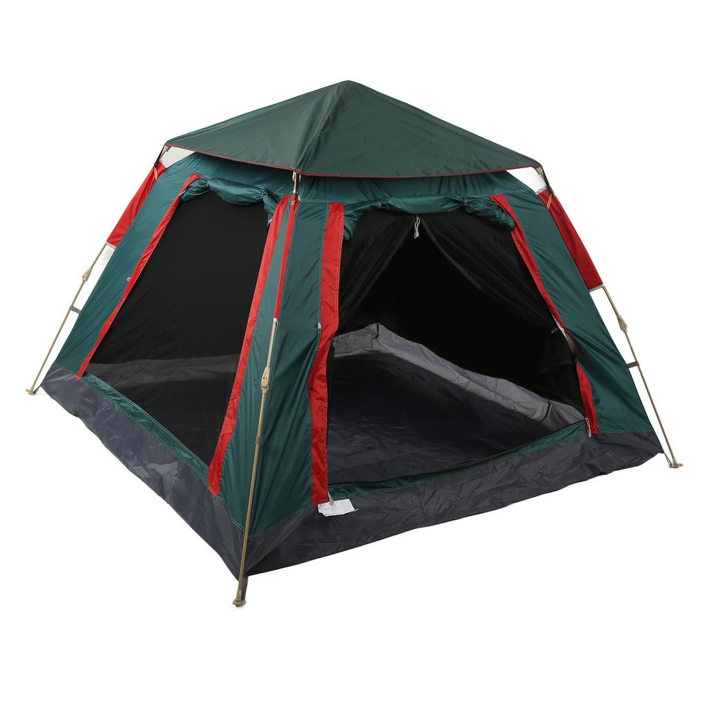 Camping Tent with Vinyl Coating 3 To 4 Person Waterproof Automatic Double Layer Family Tent for