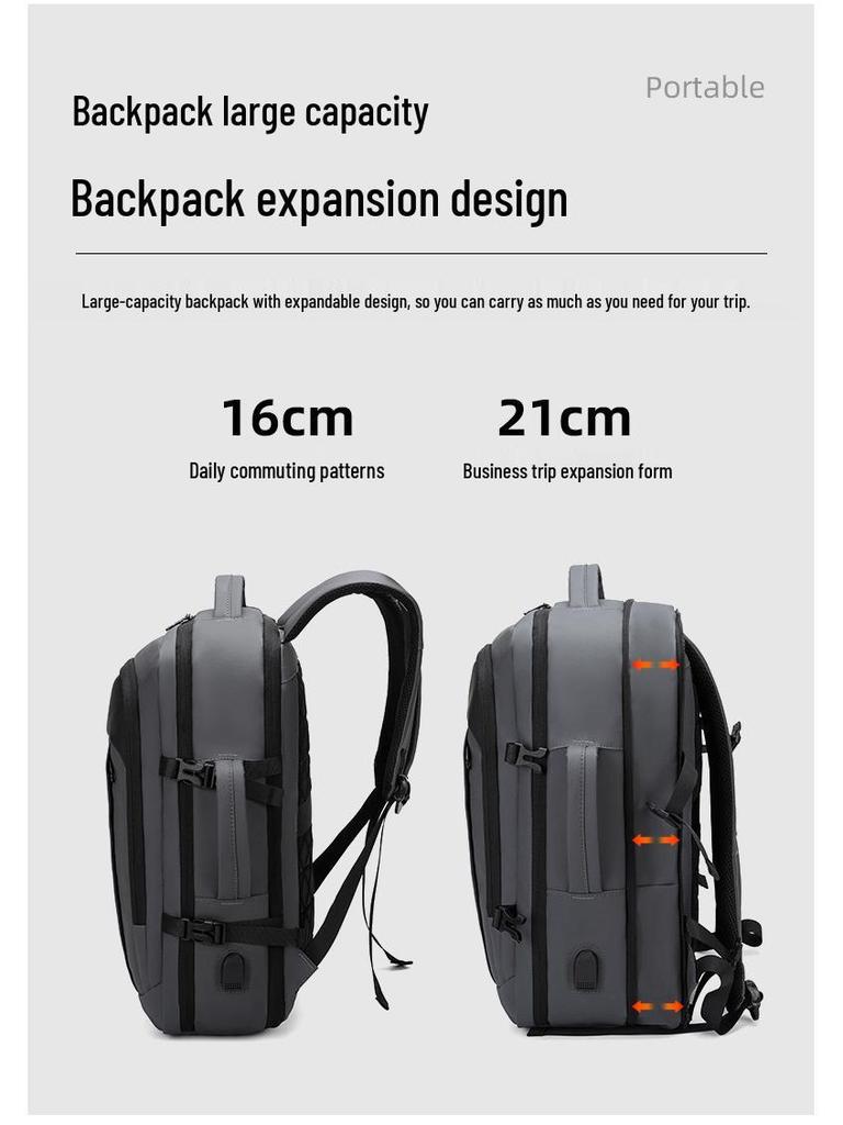 Men's Lightweight Multipurpose USB Backpack for Business Trips & Commutes