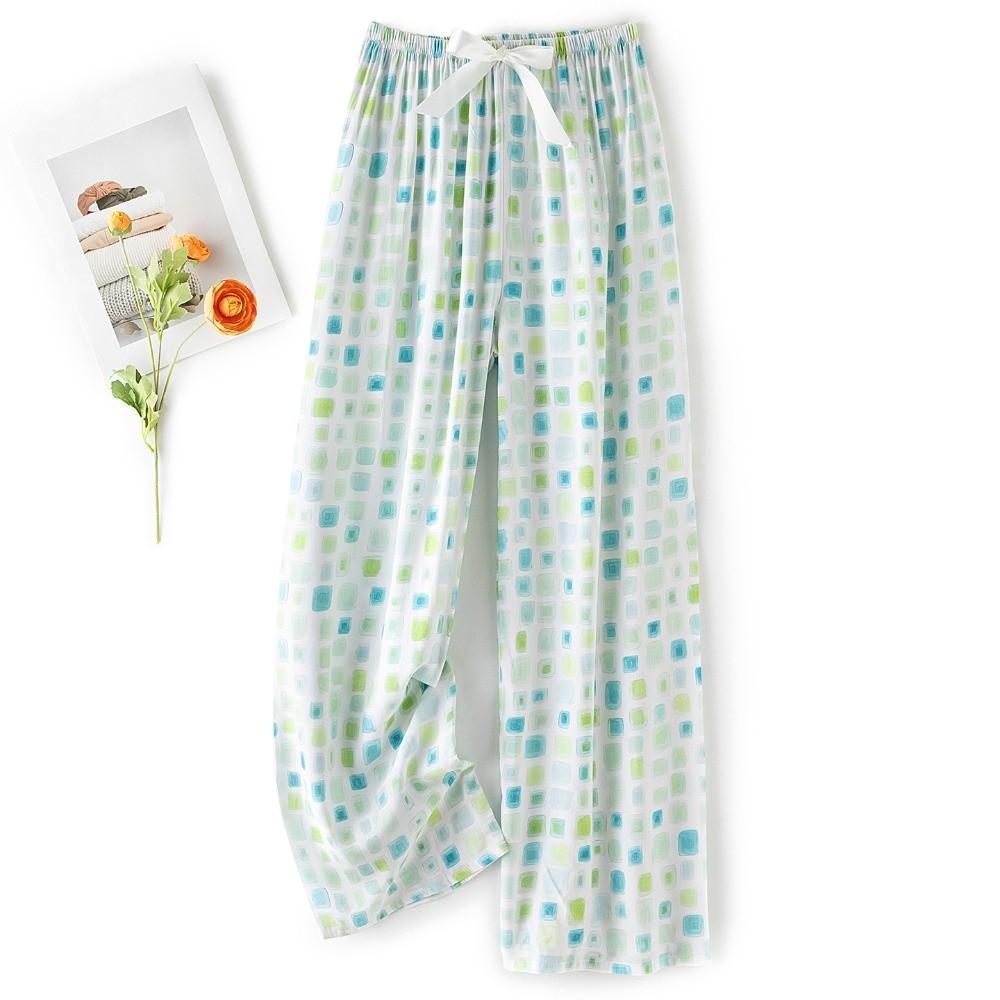 Breathable Sleepwear Ankle-Length Pants Thin Loungewear Home Pajama Pants Sleeping Trousers Spring