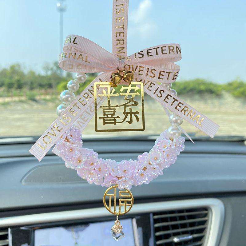 High-End Peace & Joy Feather Rearview Mirror Pendant