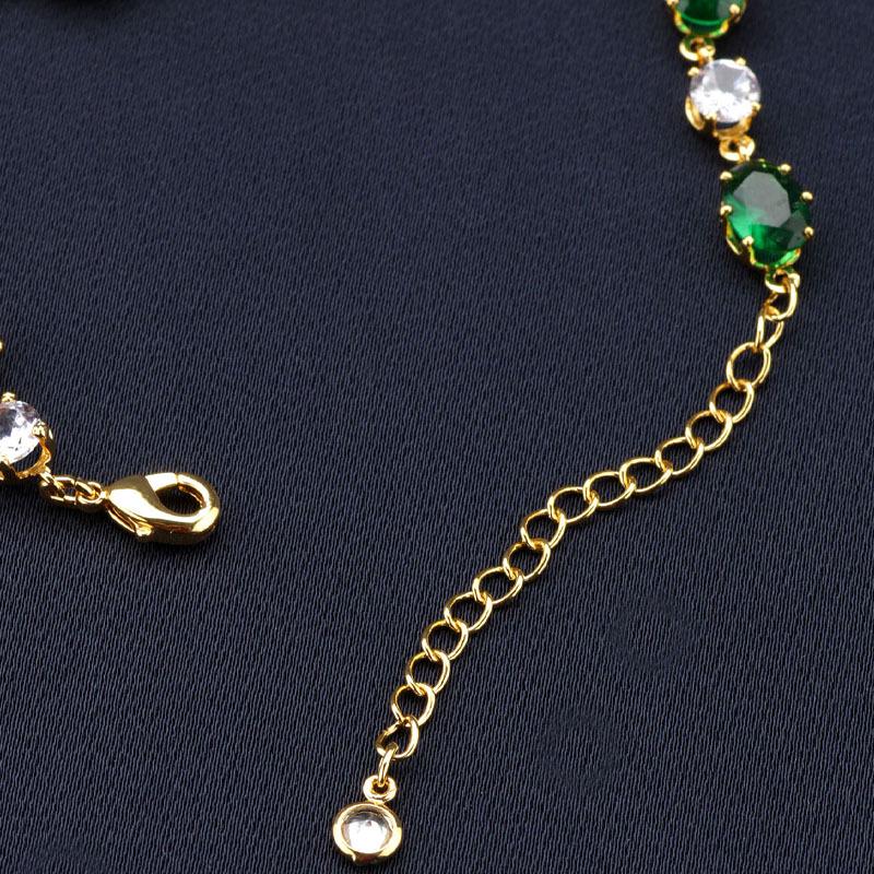 Exquisite Green Zircon Bracelet - Trendy Luxury Fashion with Celebrity-Inspired Design