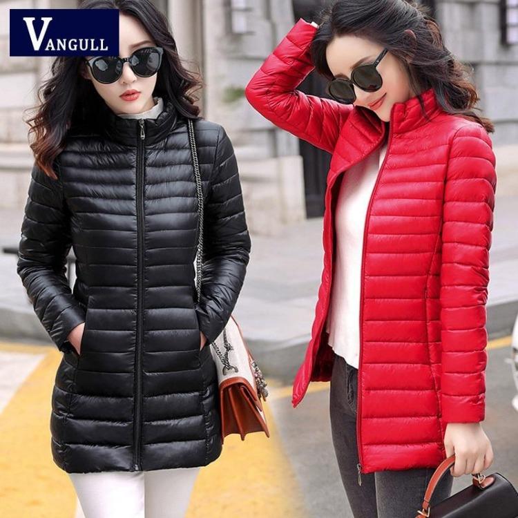 Women Slim Coat Casual Jacket Cotton Parkas Medium-Long Autumn Winter Basic Female Jackets