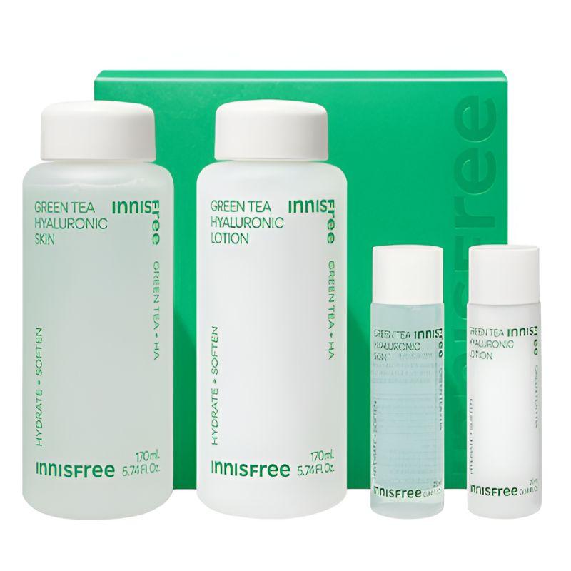 Innisfree Green Tea Hyaluronic Skin 170ml + Lotion 170ml Gift Set (with 25ml + 25ml)