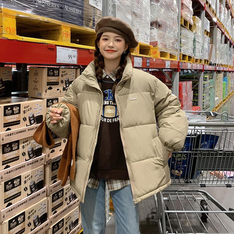 

Хлопковая куртка с воротником-стойкой для женщин. Новая корейская версия. Свободная студенческая куртка-хлеб с утолщенной хлопковой курткой. Куртка для подруг.