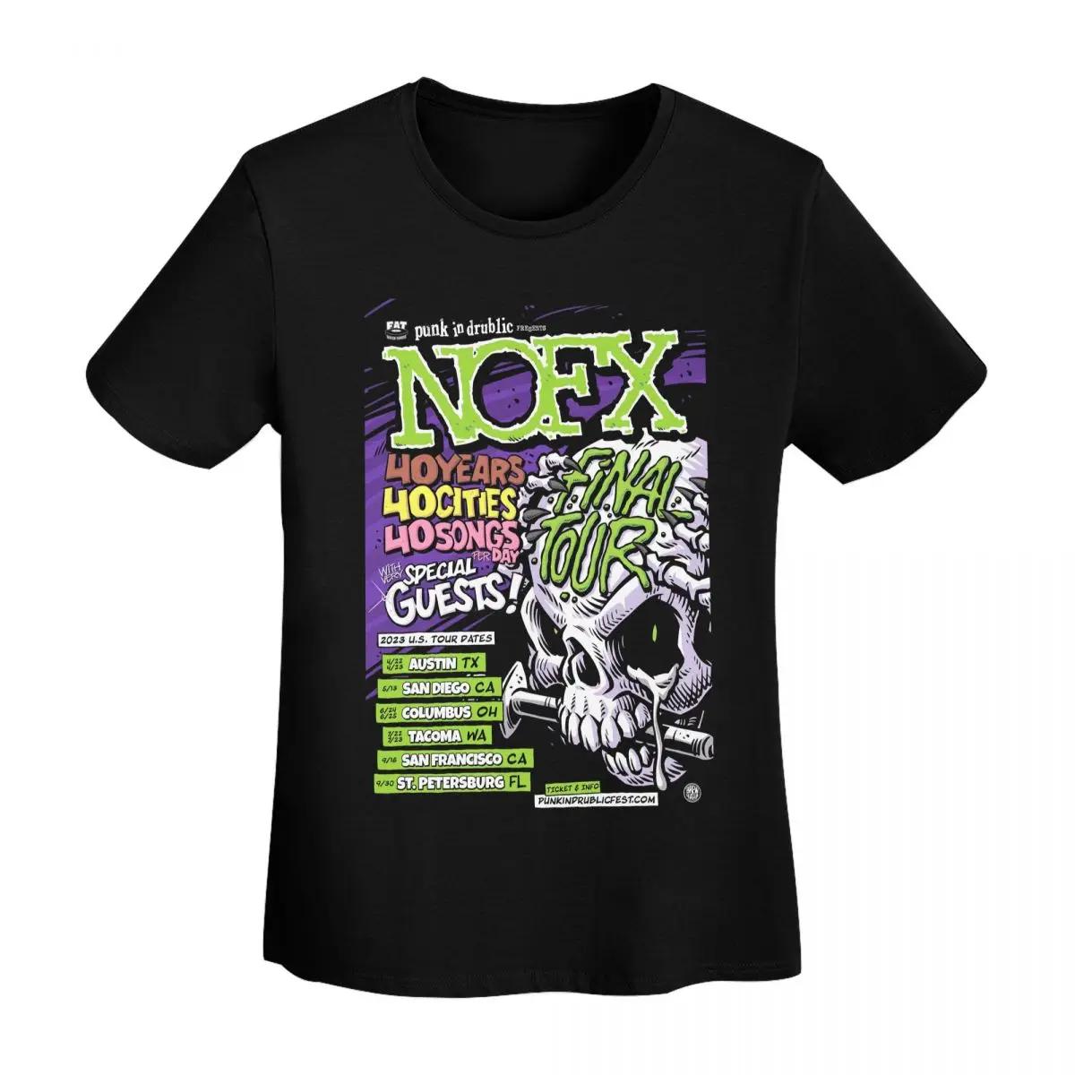 

Nofx Band Final Tour Skull TShirt Women Short Sleeve T Shirts ONeck Clothes Cotton Summer Tees Streetwear 4XL