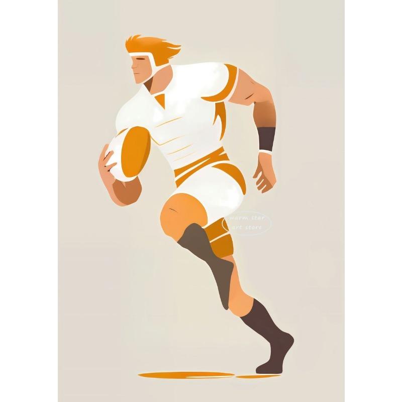 

Minimalist Rugby Sports Canvas Painting Playing Rugby Poster and Prints Modern Wall Art Picture for Room Home Decoration Cuadros 21cm×30cm NoFrame