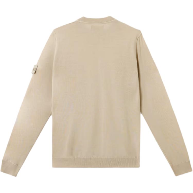 STONE ISLAND Solid Color Crew Neck Long Sleeve Sweater Men Sweater Beige K1S1551000-66S00FC-V0090