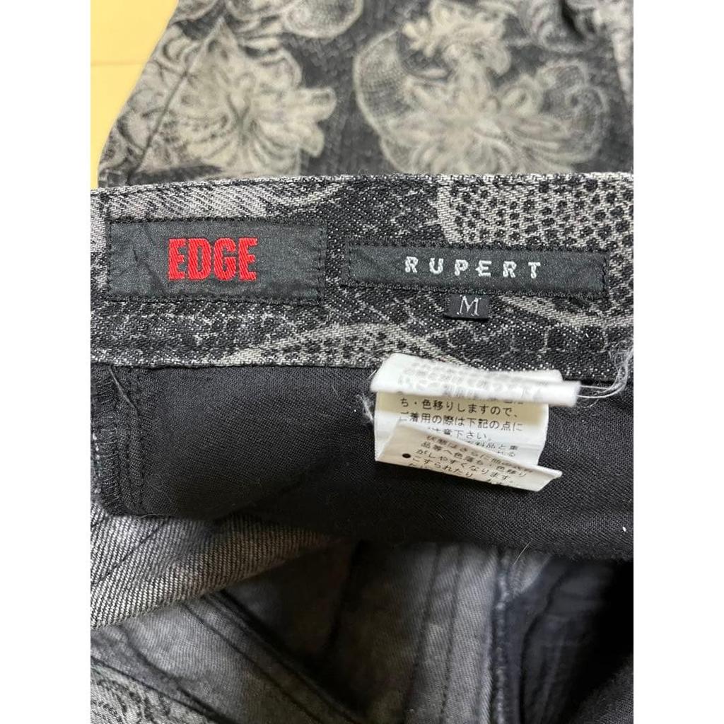 Used Edge Japanese Pattern Botanical Bandana Style Boot Cut Flare
