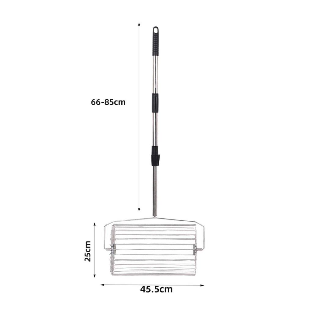 Height Adjustable Tennis Ball Retriever Rolling Design Basket Tool Stainless