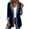 Spring Autumn Women's Elegant Slim Fit Long Sleeve Patchwork Fashion Jacket Casual Outerwear For Women