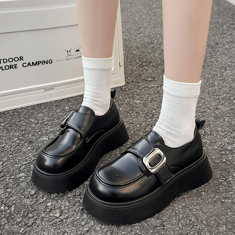 Spring/Autumn New Style Round Toe Thick Sole Increased Comfortable High Heels Fashionable Elegant Student Casual Shoes for Women