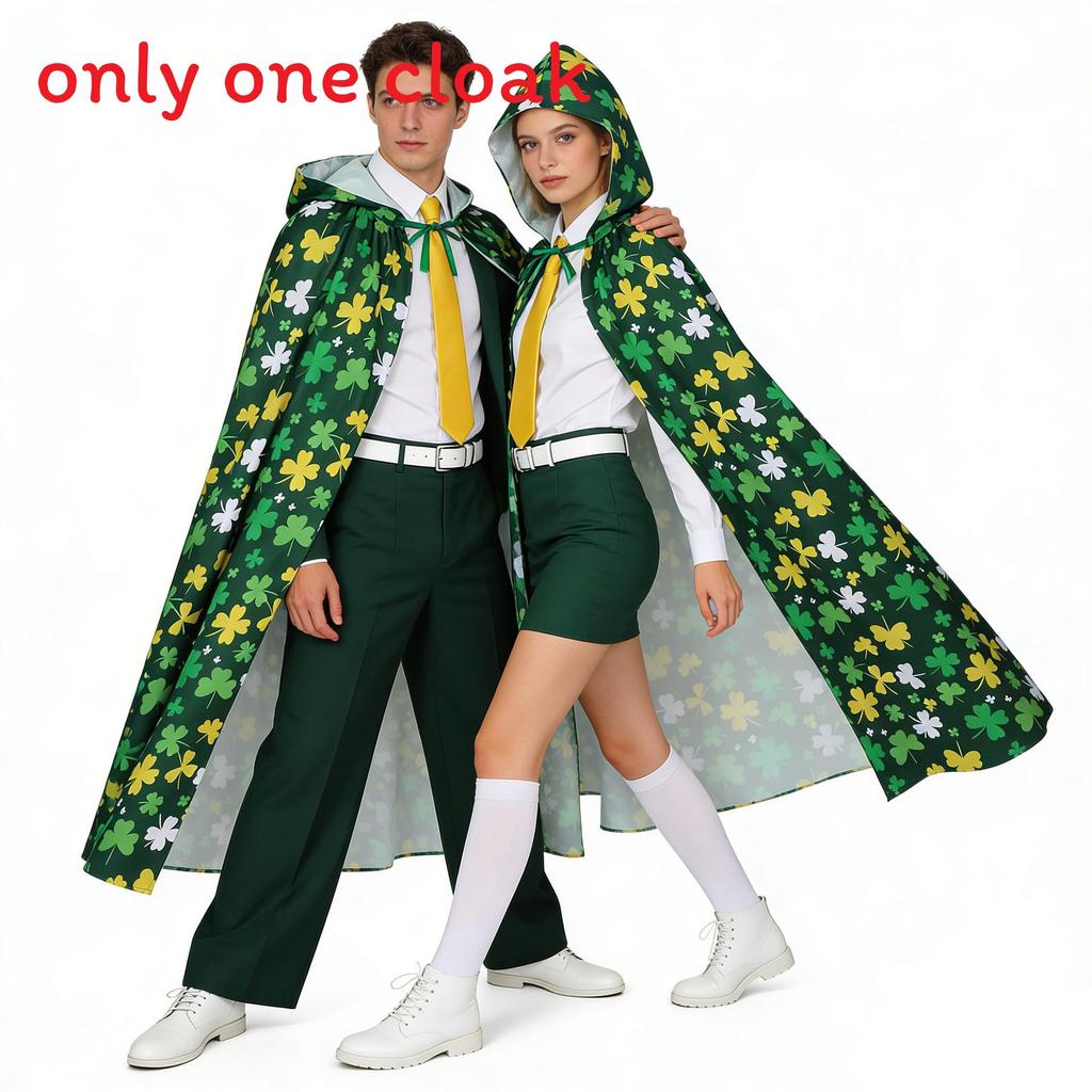 

Irish Saint Patrick Festival Costume Cloak With Polyester Material For Adult Party Celebrations Yellow Green