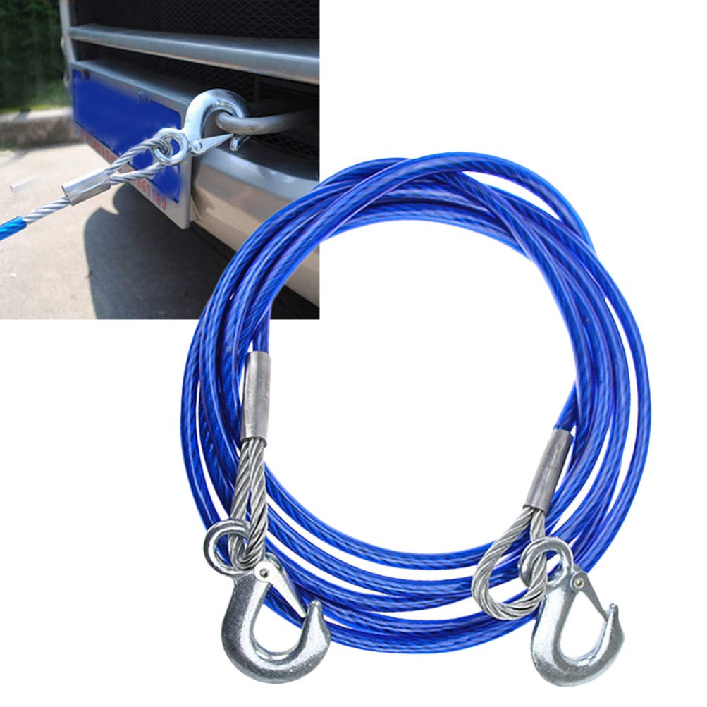 VORCOOL 5M Abschleppseil, 7 Tonnen Tragfähigkeit, Fluoreszierend, mit geschmiedetem Haken, für Autoanhänger-Abschleppen und nächtliche Pannen