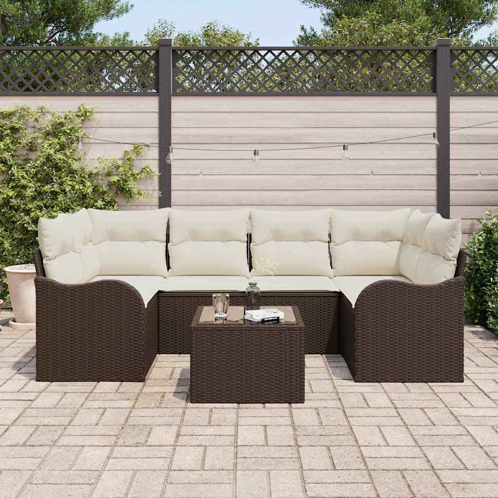 Garden Sofa Set Brown 55 x 55 x 37 cm Poly Rattan
