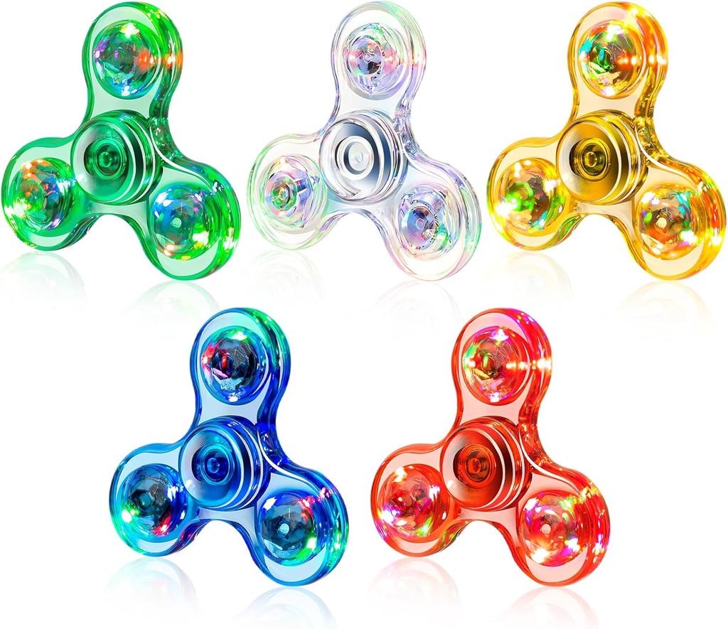 Rozsviťte Fidget Spinner Svítí ve tmě LED Prstová hračka Úleva od stresu Senzorická hračka pro Dárky na párty Školní ceny Výplň do tašky