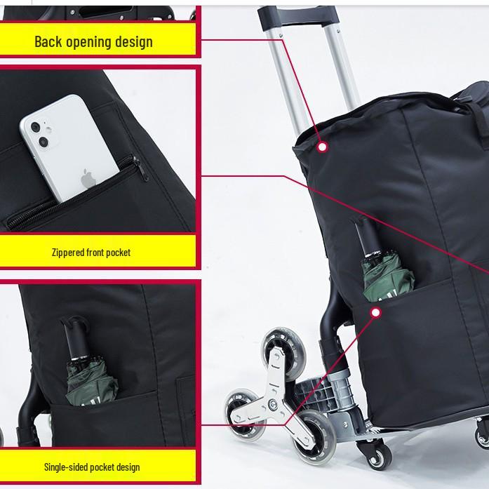 Lightweight Portable Folding Cart for Groceries, Goods, and Luggage with Stair-Climbing Wheels