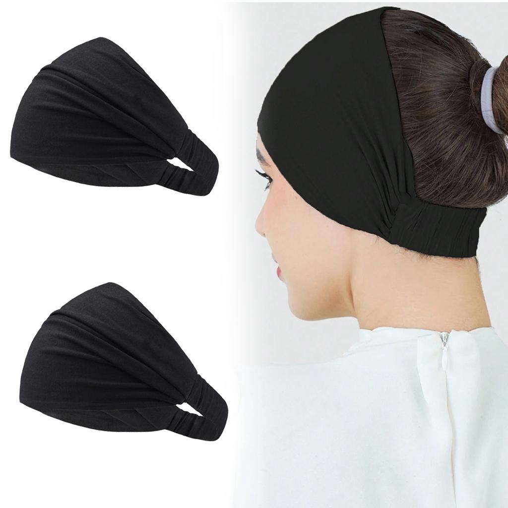 Solid Hairband Wide Hair Bands Elastic Headband Scarf For Muslim Woman Hair Hoop Headwrap Hairstyles Fashion Hair Bandana