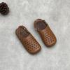 Johnature Handmade Genuine Leather Hollow-out Flat Sandals Comfortable Soft Soled Women's Slip-on Shoes