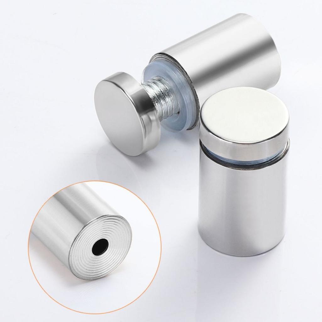 Acrylic Sign Standoffs (12/16/19mm)-Stainless Steel Glass Fasteners with Pin Nails for Billboard & Advertisement Fixing Hardware