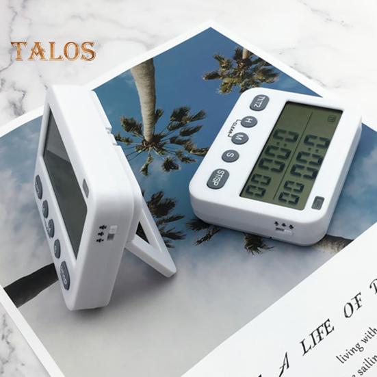 Temporizador digital duplo conveniente, alimentado por bateria, função de memória, ferramenta de gerenciamento de tempo para cozinha doméstica, resistente