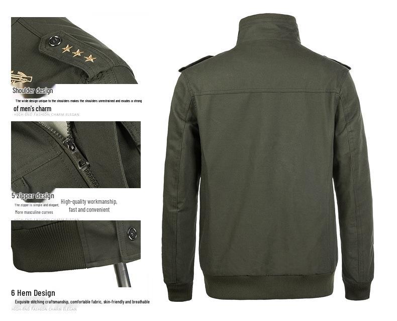 Men's Autumn/Winter Military-Style Cotton Jacket, Plus Size, Trendy Workwear 9931