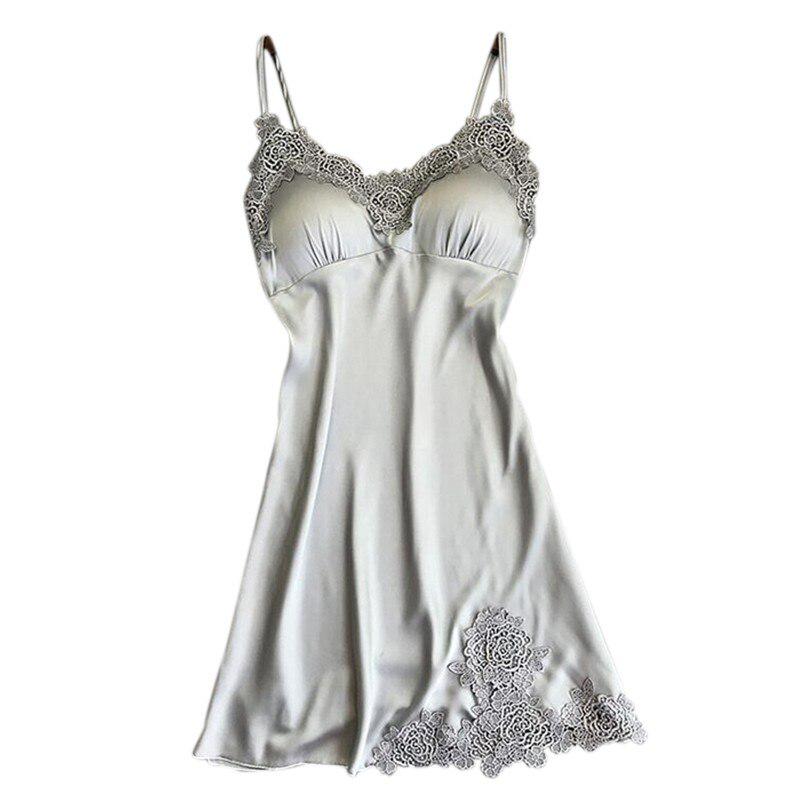 

Женские летние новые стильные сексуальные очаровательные ночные рубашки с кружевным декором на плечах, обернутые лентой на груди L