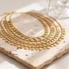 Vnox Minimalism Gold Plated Round Tassel Pendant Necklace for Women, Geometry Heart Charms Chain Necklace Free Trendy Jewelry