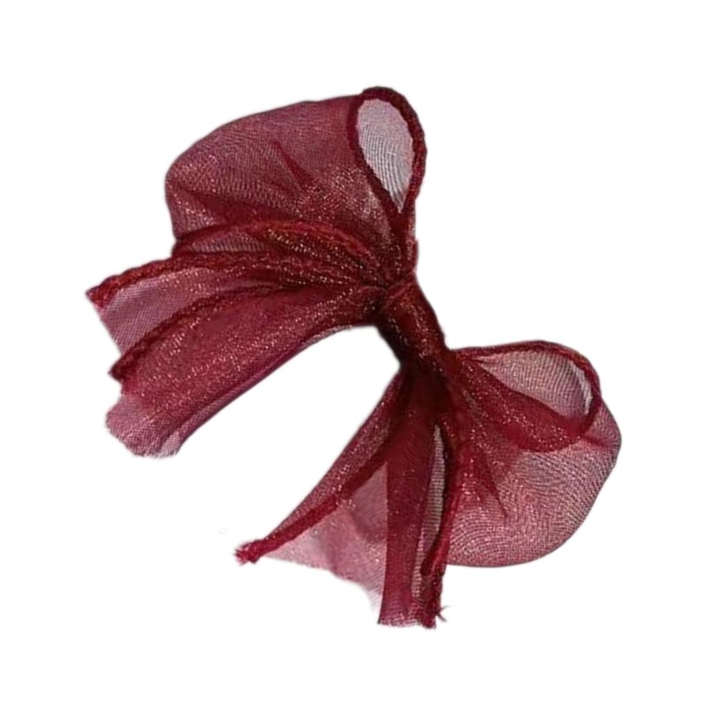 Sweet Ribbon Bowknot Hair Clip for Women Girls Handmade Bow Hairpin Hair Barrettes Mesh Yarn Headwear Hair Accessories