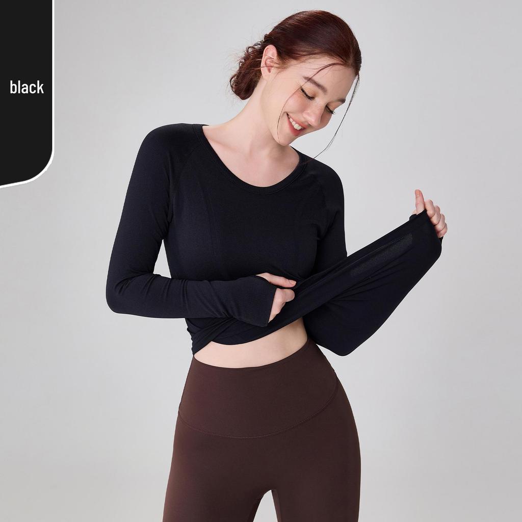 Women's Long Sleeve Round Neck Yoga & Tennis Fitness Top