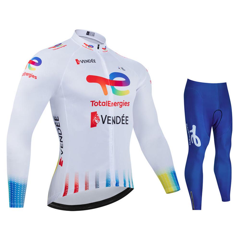 

Total Energies Cycling Jersey Set, MTB Uniform, Bicycle Clothing, Quick Dry Bike Clothes, Long Cycling Wear, 19D Bib Set, Autum 5XL