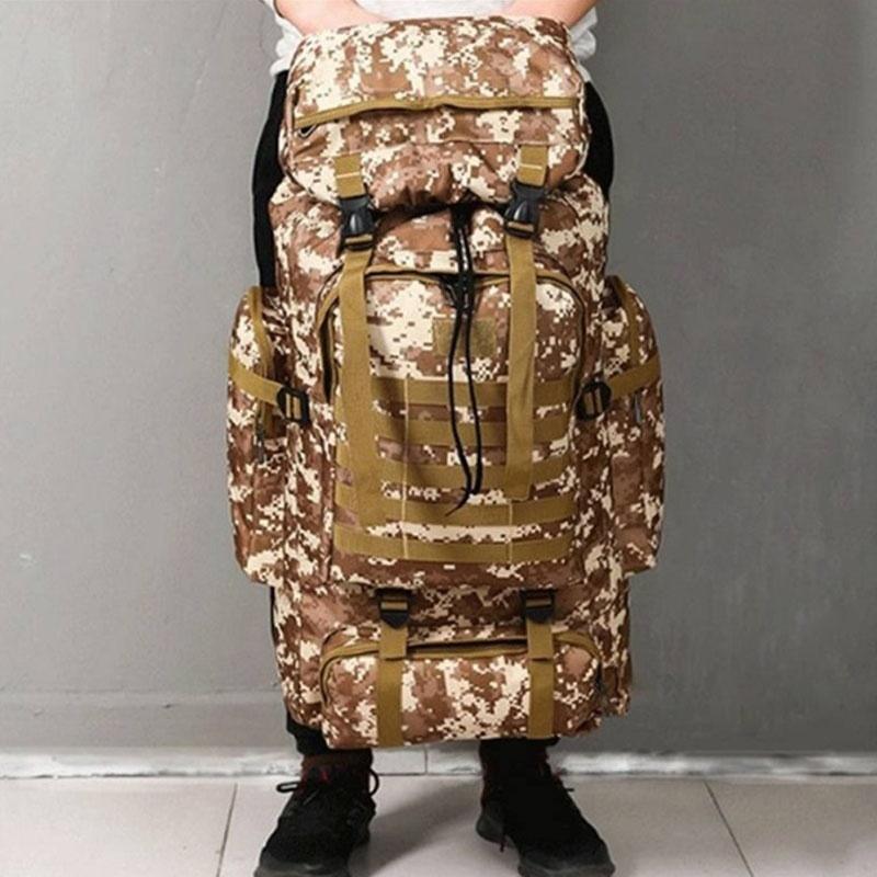 100L Multi-Color Large Capacity Travel Rucksack Outdoor Climbing Bag Waterproof Molle Camo Tactical Backpack Military Army Hiking Camping Backpack