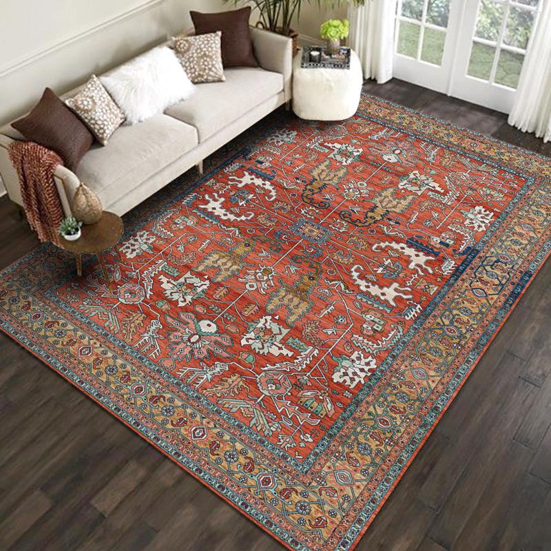 Retro Bohemian Style Carpet Home Large Area Anti Slip Sofa Coffee Table Decoration Carpet