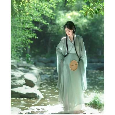 Charming Women's Suit Hanfu Set With Chinese Wei Jin Dynasty Style