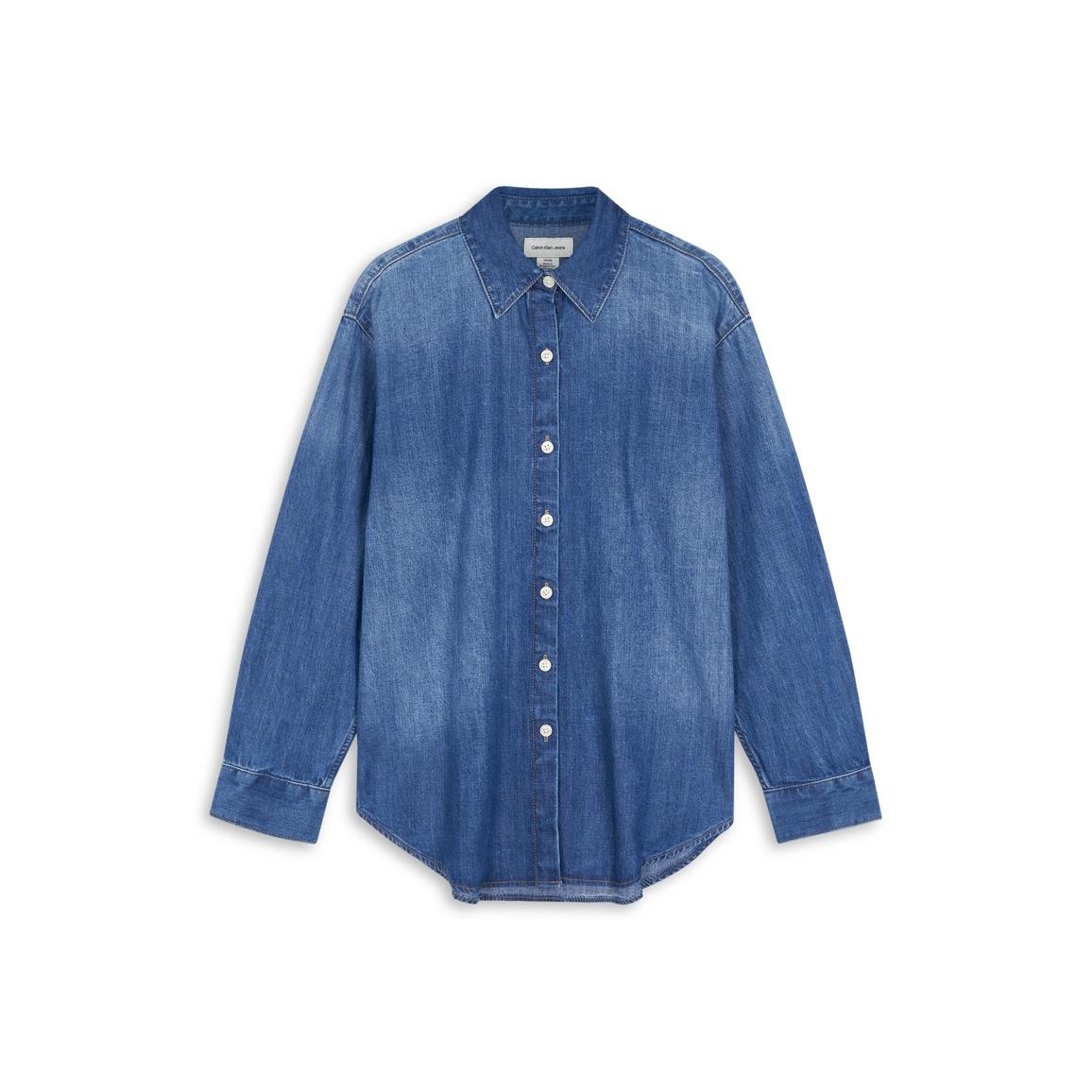 

Calvin Klein Винтажная Повседневная Свободная Хлопковая Джинсовая Рубашка для Поездок Женские рубашки 47D758G XXS