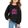 Kids' Long Sleeve Loose Pullover Letter Printed Round Neck Sweatshirt