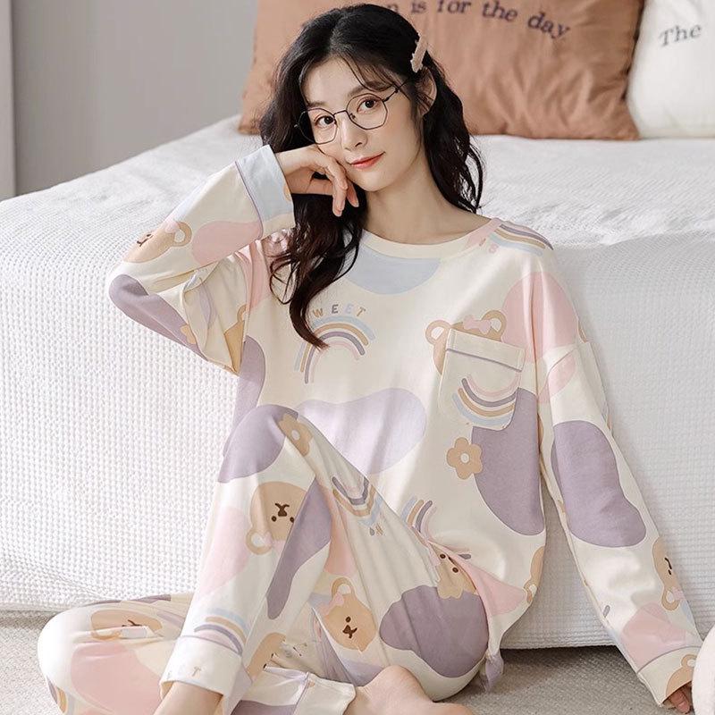 Women's Autumn/Winter Pajama Set: Cute, Girlish Long-Sleeve, Loose, Casual Homewear