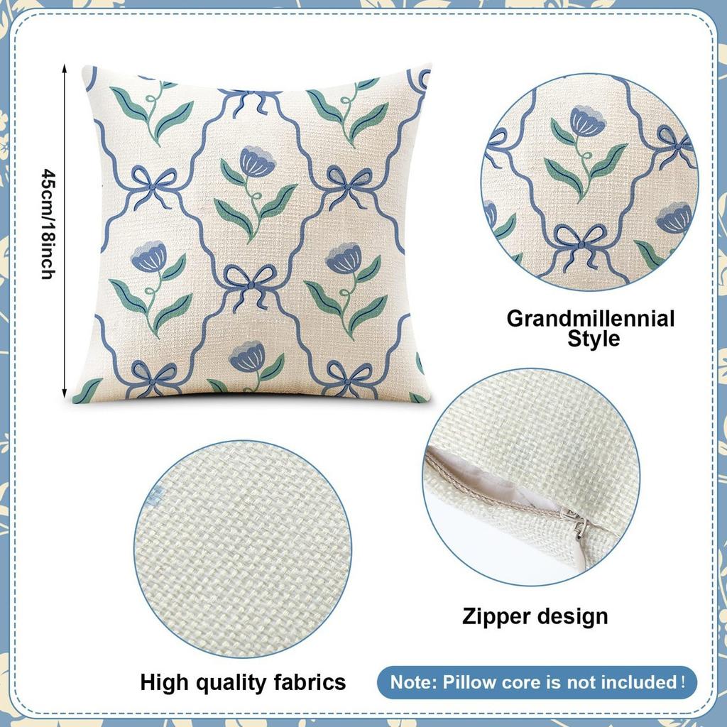New Small and Fresh Floral Print Pillowcase Home Living Room Sofa Cushion Pillowcase