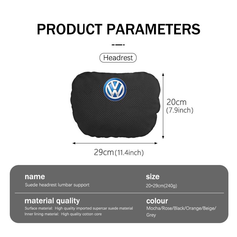 Hub Caps For Volkswagen VW Car Memory Foam Headrest Neck Pillow Protection Lumbar Support Scirocco Passat Polo B5 B6 B7 CC Tigua